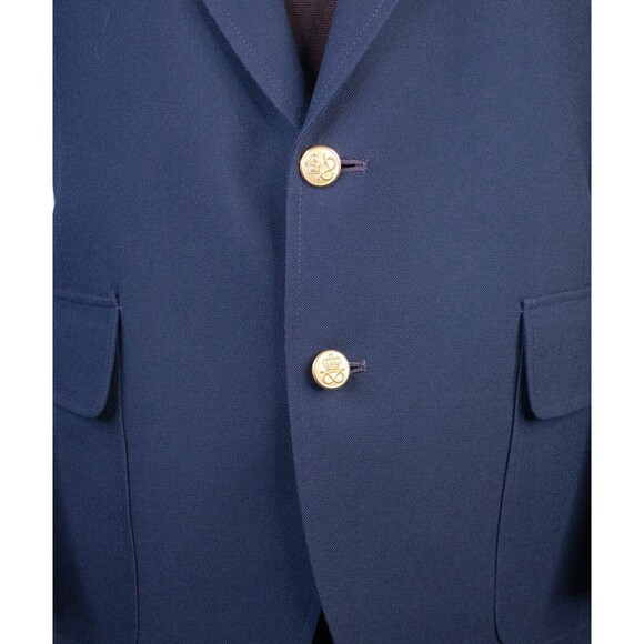 VTG Stafford Blazer Sports Coat Jacket Men Size 44R Navy Gold Buttons Wool Blend - Picture 3 of 12